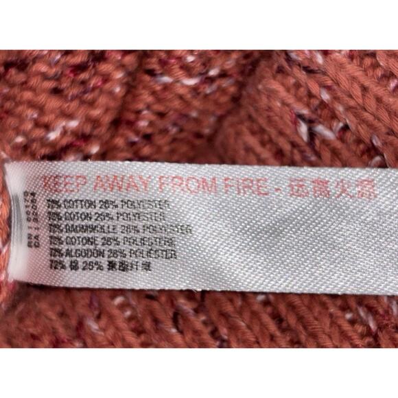 Free People FP Beach Low Slung High Rise Knit Pants Coral Medium Comfy Casual - Picture 11 of 11